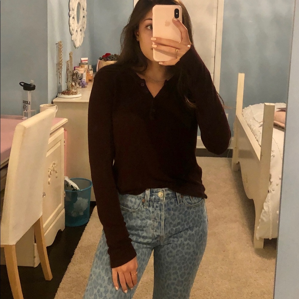 Brandy Melville Maroon Long Sleeve